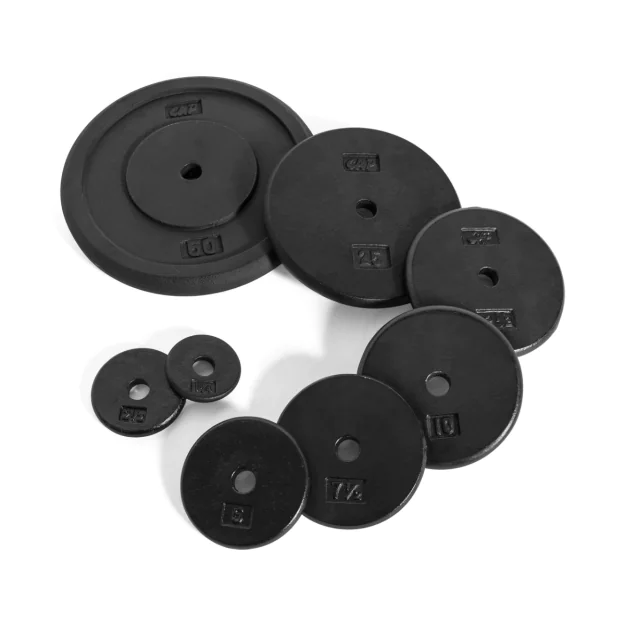 CAP Barbell RP Standard Black Cast Iron Plates For Dumbbells and Barbells