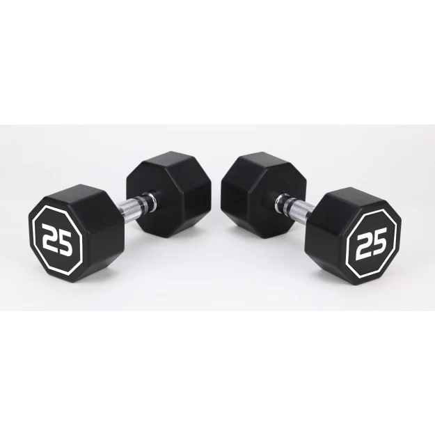 Rubber Coated Octagon Shaped Dumbbells | Apollo Athletics (IR3920)