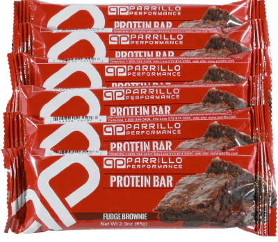 Parrillo performance protein bars for on-the-go nutrition.