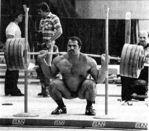 Olympic champion Anatoli Pisarenko performing a high-bar squat