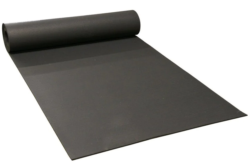 Rubber roll flooring for gyms and clubs used to protect sub-floors
