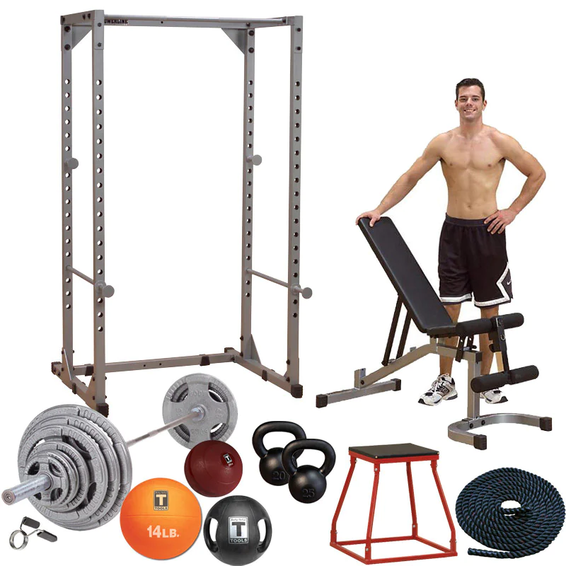 Body-Solid garage gym equipment package for strength training