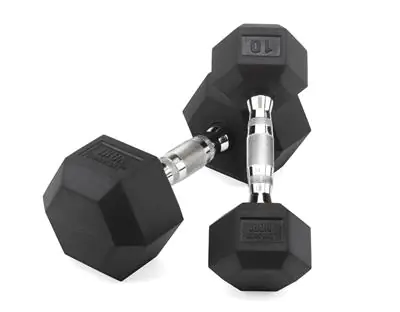 IRON COMPANY rubber hex dumbbell sets are the best and most affordable dumbbells for home and garage gyms.