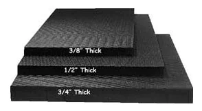 Rubber gym mats made from recycled and vulcanized rubber are used in weight rooms for kettlebells, barbells and dumbbells