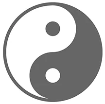 Yin and yang symbol for powerlifting and internal martial arts