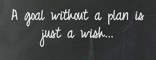 Chalkboard quote about goals and plans