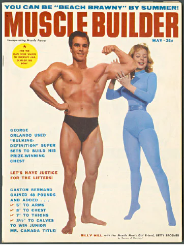 Muscle Builder magazine for bodybuilding and weightlifting Marty Gallagher RAW training column and articles featuring Muscle Builder magazine.