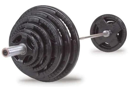 Olympic weight set with rubber grip plates