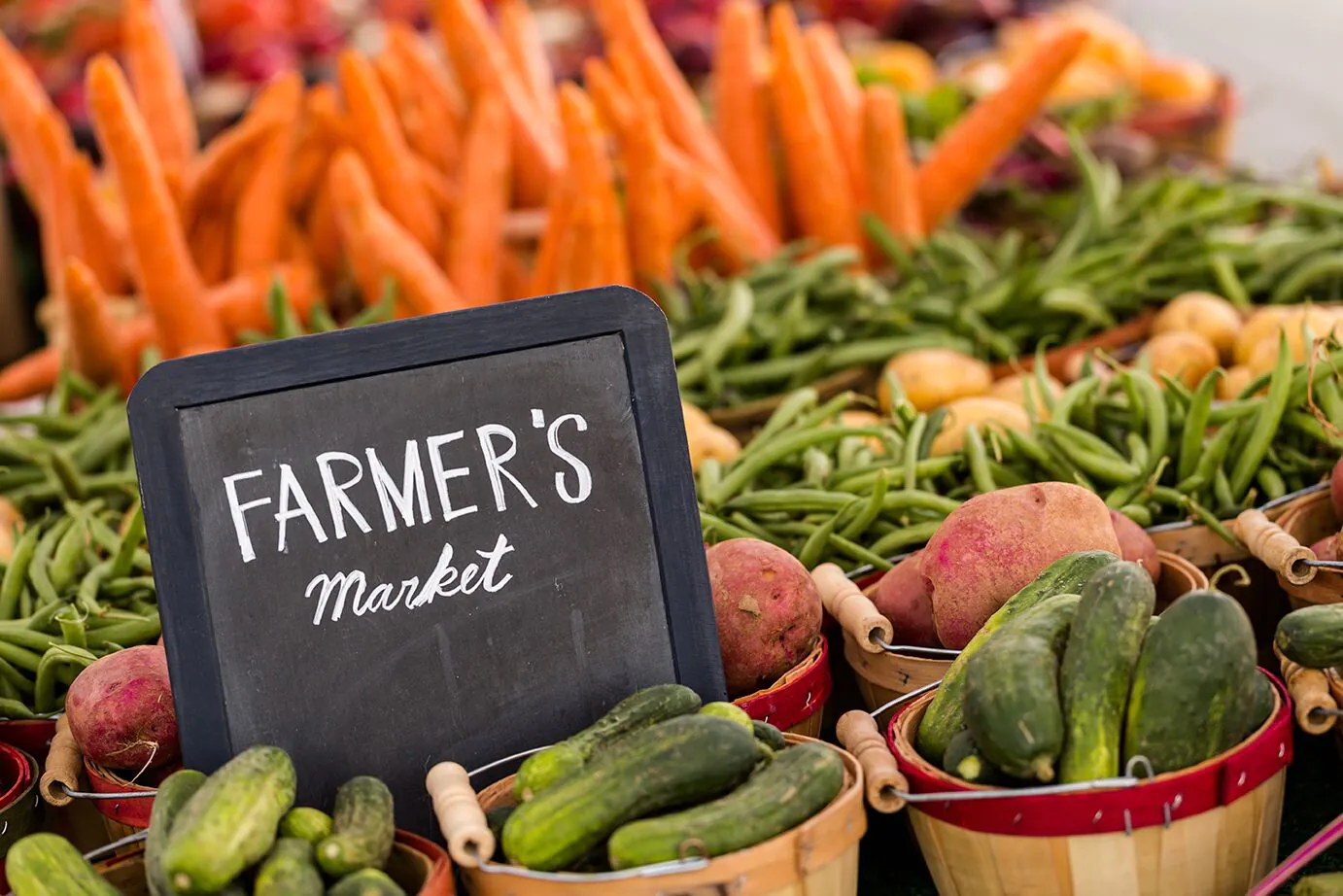 Farmers Market for fresh vegetables and meats
