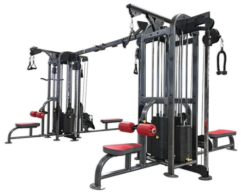 Multi-station jungle gym cable strength machine