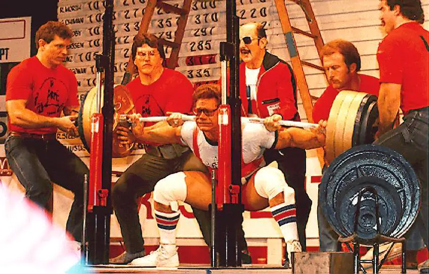 Dave Jacoby performing a heavy barbell back squat