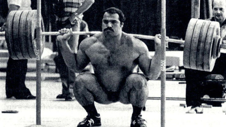 Anatoly Pisarenko performing a barbell squat