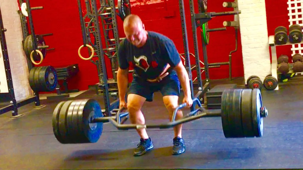 Zack Even-Esh trap bar deadlifting with neutral grip