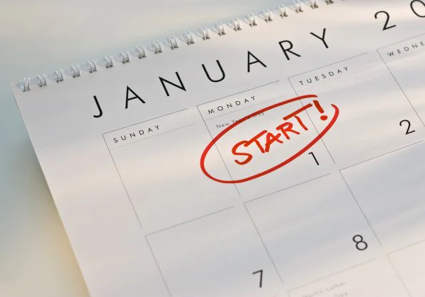 New Year's resolution for exercising and dieting