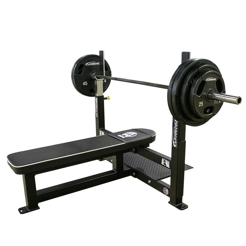 Legend Fitness 3906 Competition Olympic Flat Bench Press for use with training partners.