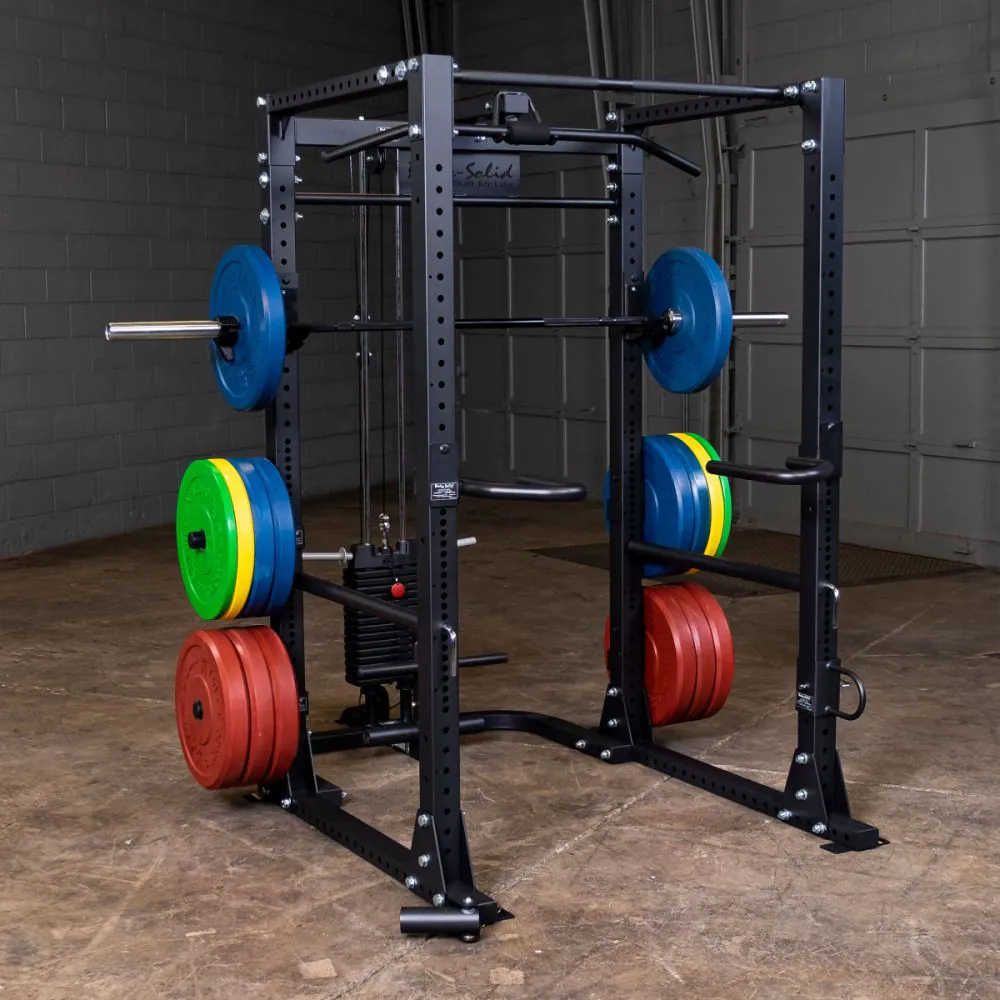 Commercial power cage and power rack for weightlifting