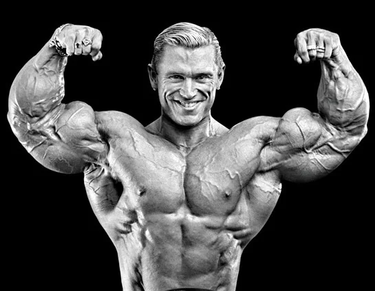Bodybuilder Lee Priest Double Bicep Pose - Progressive Weight Training