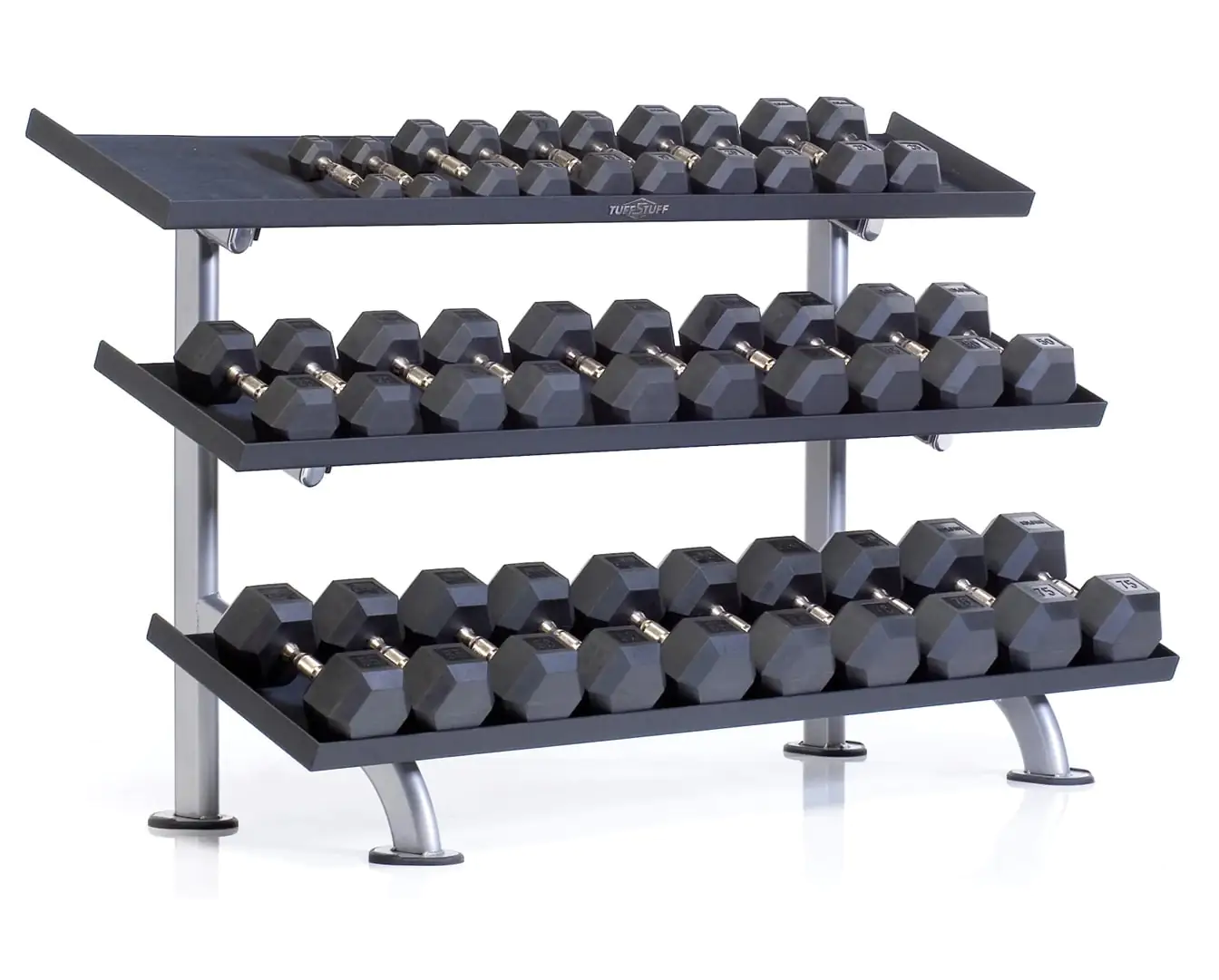 Rubber Hex Dumbbell Rack