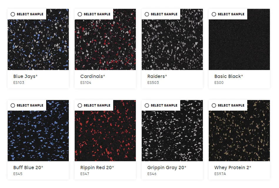 ECORE Performance Rally Tile Interlocking Gym Flooring Color Examples