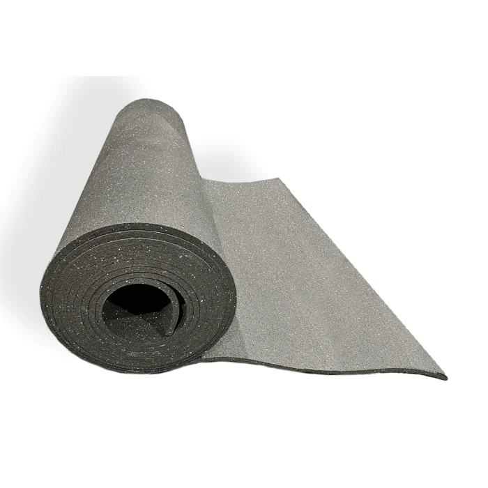 Rolled Rubber Flooring - Black Confetti | IRON COMPANY (RL-CONFETTI-ROLL)