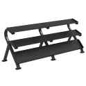3-Tier Horizontal Mega Rack for 5-100 lb. Hex Dumbbell Sets | TKO (891HDR-BK)