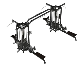 Defiant Strength 8-Stack Multi-Station by TKO, Showcasing its Heavy-Duty Construction and Multiple Workout Stations Designed for Up to 8 Users