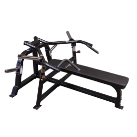 Body-Solid LVBPB Plate-Loaded Leverage Flat Bench Press Machine with Heavy Duty 11 Gauge Steel Frame for Commercial Strength Training