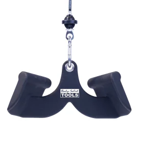 Body-Solid MB613N Ergo Wing Narrow/Pronated Lat/Row Handle Connected to a Cable with Body-Solid Tools Logo