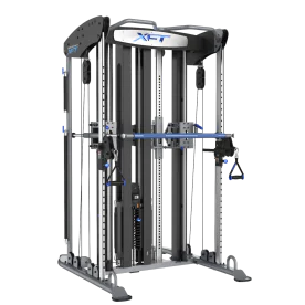 BodyCraft XFT V2 Functional Trainer Featuring a Compact Footprint, Rotating Bi-Directional Barbell, and Dual Swiveling Pulleys with 32 Height Positions
