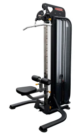 BodyKore Universal One Single Column Pulley Station with 15 Adjustable Height Positions and Removable Seated Lat Pulldown Attachment, Designed for Full-Body Cable Workouts in Compact Training Spaces