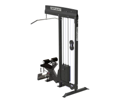 Lat Pulldown/Low Row Combo Machine, Showcasing its Dual-Function Design with a 300lb. Weight Stack