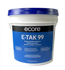Ecore E-TAK 99 Adhesive Pail for PVT, LVT, 2mm Sheet Vinyl, and VCR Sound Control Underlayment Flooring Installations