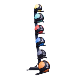 Medicine Balls 4-14 lbs. and 6-Ball Rack Package | Body-Solid (GMR10B-PACK)