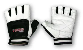 White Grizzly Paws Premium Weightlifting Gloves with Padded Palms and Flexible Nylon Backing, Designed for Enhanced Grip and Comfort During Strength Training