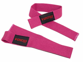 Grizzly 8610-PK Pink Cotton Lifting Straps Made from 1.5-Inch Heavy-Duty Webbing for Enhanced Grip Support During Weightlifting and Strength Training