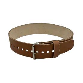 6.5mm Leather Deadlift Belt by IRON COMPANY (BB3) with Durable Construction and Single-Prong Buckle for Support