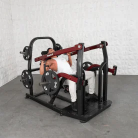 Plate Loaded Pro Strength Incline Chest Press Machine | Muscle D Fitness (PL-PS-ICP) for Isolating the Upper Pectoral Muscles, Available for Sale at IRON COMPANY. Weights Not Included