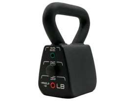 PowerBlock Adjustable Kettlebell 18-35 lbs. with Steel Handle and Compact Design for Home Gym Use