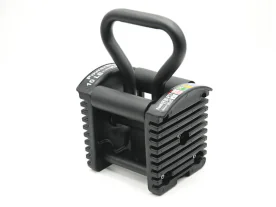 Pro Series Kettlebell Handle by PowerBlock with ergonomic 25mm grip and rugged steel construction for adjustable dumbbell-to-kettlebell conversion.