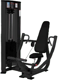 ProMaxima Raptor P-1000 Vertical Chest Press Machine with 300 lb. Selectorized Weight Stack, Foot Pedal Entry System, and Adjustable Seat for Upright Chest Press Training