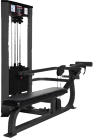 ProMaxima Raptor P-1050 Horizontal Bench Press Selectorized Bench Press Machine with 250 lb. Weight Stack, Adjustable Seat, and Ergonomic Rubber Grip Handles