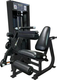 ProMaxima Raptor P‑5500 Dual Leg Extension/Seated Leg Curl Machine — Selectorized Commercial Unit with Shrouded 225‑lb Stack, Numbered ROM Stops, and 6‑Position Seat