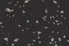 Regupol Aktivplus Premier 3/4" rubber flooring in Gray Hound, featuring a speckled design for a clean look while providing maximum impact resistance and sound absorption for fitness centers.