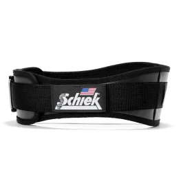 Black Schiek 3004 Powerlifting Belt – Heavy-Duty Black Powerlifting Belt with Contoured Design, Reinforced Neoprene-Coated Nylon, and Velcro Closure for Superior Back Support