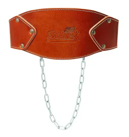 High-Quality Schiek L5008 Treated Leather Dipping Belt with a Contoured Design for Comfort and Support During Weighted Dips and Pull-Ups