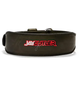 Jay Cutler 4" Custom Leather Weightlifting Belt – A High-Quality Black Leather Weightlifting Belt Featuring Jay Cutler’s CYLENCE Logo and a Durable Double Prong Stainless Steel Buckle
