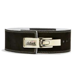 Schiek L7010 Lever Power Belt in Black – 10cm Wide Suede Leather Powerlifting Belt with Heavy-Duty Lever Buckle
