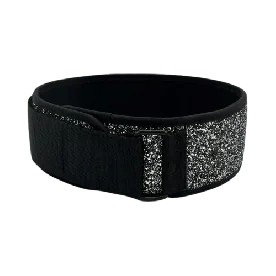 4" Black and Silver Sparkle Hybrid Weight Training Belt Showcasing the Durable Cordura Exterior and Black Powder-Coated Buckle