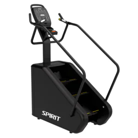 Spirit Fitness CSC880 Stair Climber Featuring Compact Design, Ergonomic Handlebars, and Multi-Window LED Display for High-Intensity Cardio and Stair Workouts