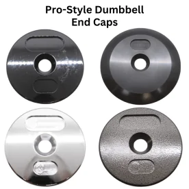 Comparison of Kamparts Steel End Caps for Pro-Style Dumbbells in Black, Gray and Chrome Finishes